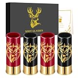 Geneigt Hirschkopf Schnapsgläser, 12 GA Shotgläser, 4 Stück, Jagd Geschenke