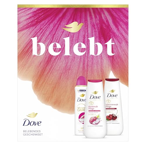 Dove Geschenkset "Belebt" mit 2x Duschcreme und Anti Transpirant 225 ml + 225 ml + 150 ml