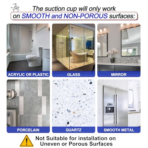 Image of Bntuk Suction Cup Hooks for Shower, Removable Towel Hooks for Bathroom Window Glass Door Wall, Bath Robe Looafh Hook for Hanging - 2 Pack, Chrome