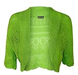  Chaqueta estilo bolero de punto para mujer. Tallas grandes 44-48 verde verde manzana