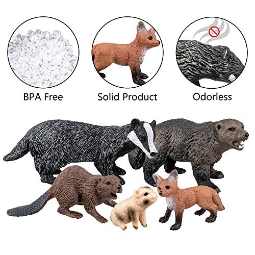 image for Toymany 10PCS Forest Animal Figurines Set, Miniature Woodland Animals 