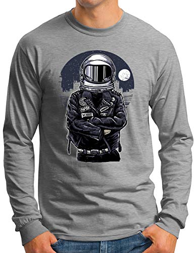 T-shirt space homme gris mélangé pour passionné cosmos