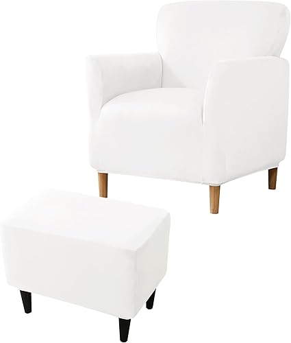 Vista 52 de XMNTG Funda elástica de terciopelo verde oscuro para sillón individual, funda de sofá moderna de mediados de siglo con brazos, protector de muebles