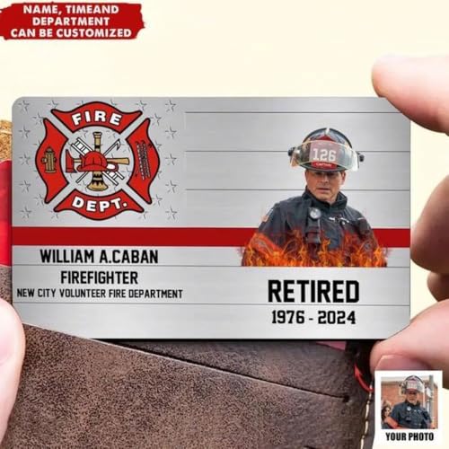Upload Photo - Personalized Firefighter Custom Department & Name Aluminum Wallet Card2