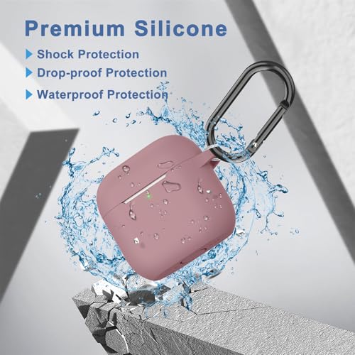 Image of Tobfit Case for AirPods 4 Case Cover 2024 with Lanyard & Keychain, Soft Silicone Protective Case for Apple AirPods 4th Generation, Full Protection, Support Wireless Charging, Bean Paste