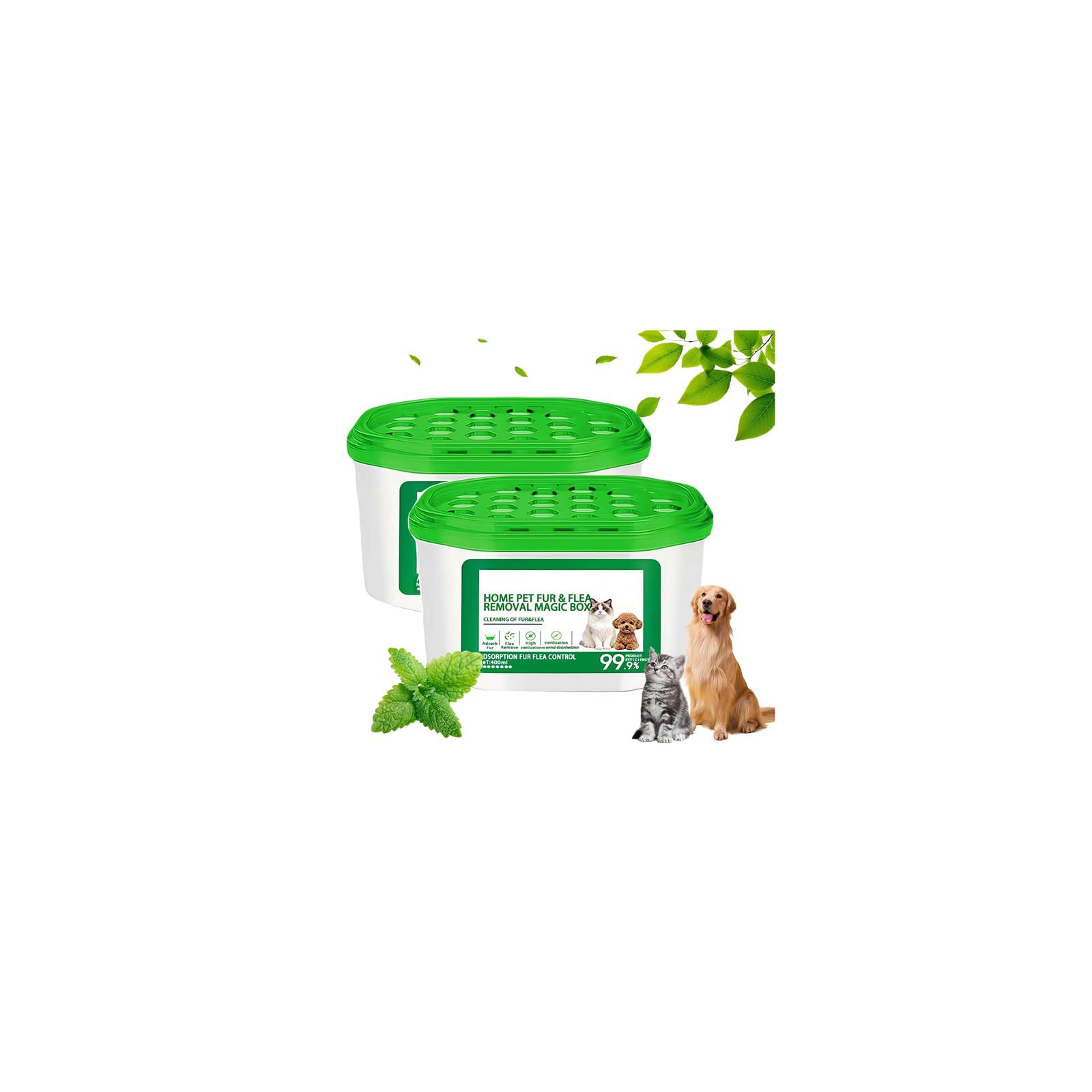 Home Pet Fur & Odor Removal Magic Box, 360° All-Round Airborne Hair Collector, Full-Angle Floating Fur & Dander Trap,Portable Odor Eliminator and Dust Collector for Home Bedroom Living Room Pet Areas