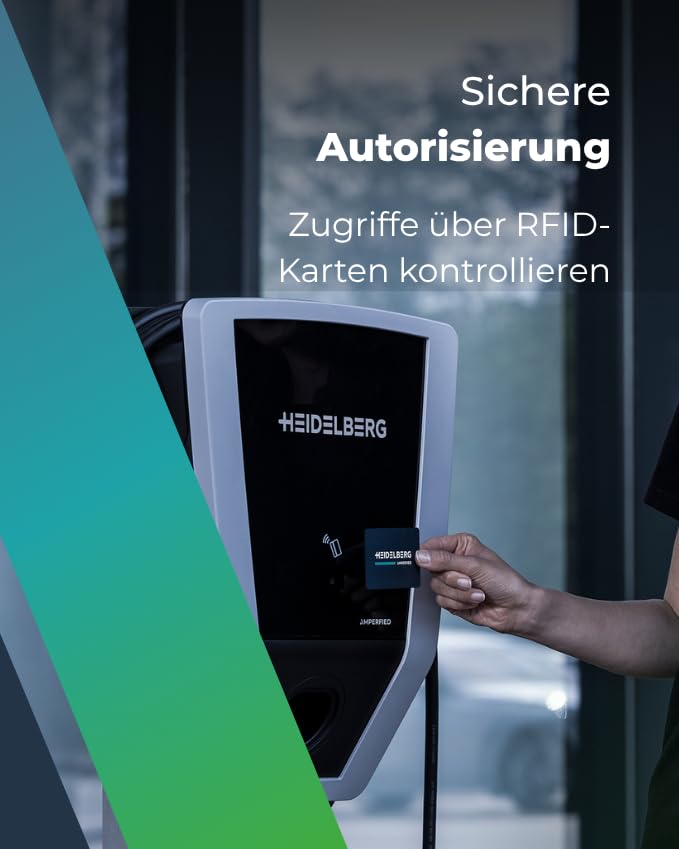HEIDELBERG Wallbox 11 kW met app en RFID-kaarten. EV Charger Made in