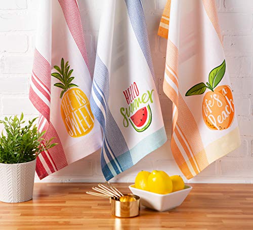Dii Watermelon Collection Kitchen, Dishtowel Set, Hello Summer 3 Piece #TOP6
