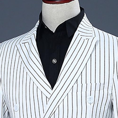 Men's Casual Pinstripe Sport Coats Classic Slim Fit Business Blazer Soft Notch Lapel Regular Fit Suit3