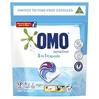 OMO Laundry Capsules 3 in 1 Sensitive, 17 Pack