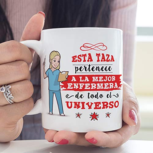 MUGFFINS Enfermera Tazas Originales de café y Desayuno para Regalar a Trabajadores Profesionales - Esta Taza Pertenece a… - Imagen 8