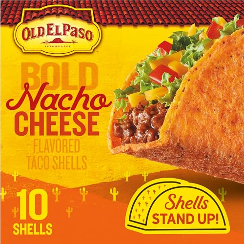 Old El Paso Stand 'N Stuff Bold Nacho Cheese Flavored Taco Shells, 10-count
