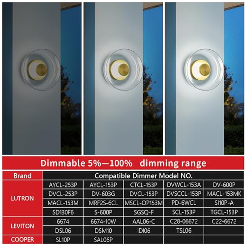 Image of Wall Sconces Set of Two Modern Glass Wall Sconce 6W 6000K LED Wall Sconce Light Bedroom Bedside Wall Lights for Living Room Hallway Dining Room