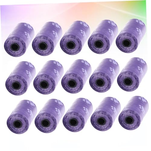 POPETPOP 15Rolls Pet Poop Bags with Disposable Claw Printed Waste Bags for Outdoor Use and Leak Portable and Lightweight for Dog Walking