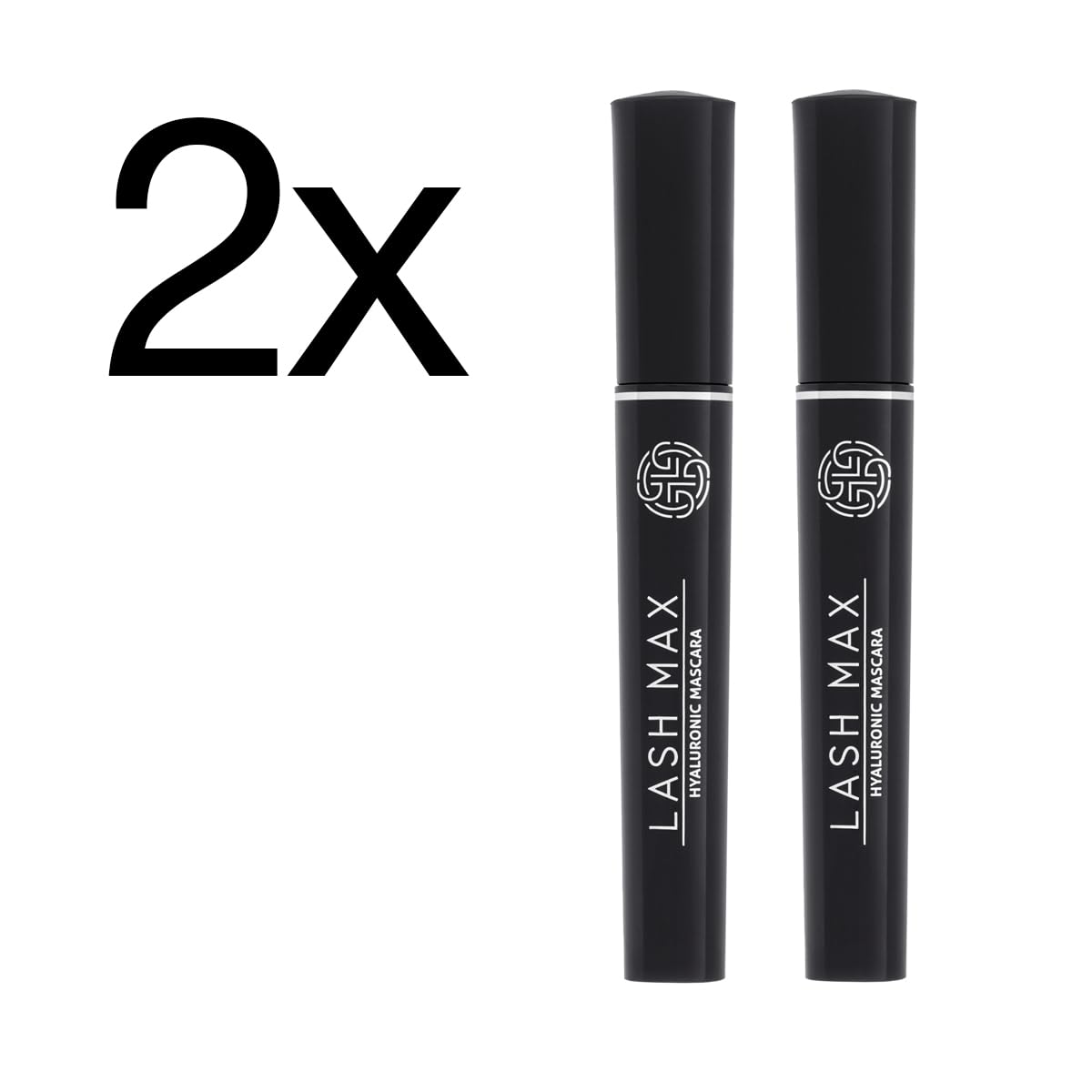 2er Set Wimperntusche | Hyaluron Mascara für empfindliche Augen, tiefschwarz mit Silikonbürste auf wachsbasis. Ölfrei Volume Lashes (Mascara (2er Pack))