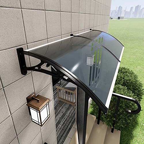 Webup Pc Window Door Awnings Canopy Sunshade For Door Metal Awnings For Outdoor Roofing, Entry Exterior Cover Waterproof Sheet For Rain/Snow, Black Bracket (Size : 60X120Cm/24X48In) #TOP1