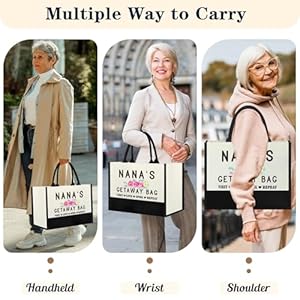 Xinezaa Gifts for Nana Birthday Unique Nana Gifts for Mothers Day from Grandkids Cool Christmas Gift for Nana Cute Nana Getaway Bag Best Nana Ever Tote Bag