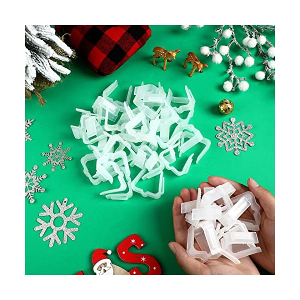 Marsui 150 pieces christmas light hanger hooks 1 5/8 inch fascia boards clips weatherproof plastic outdoor holiday light clip for christmas party decoration roof gutter fence eave - image 7