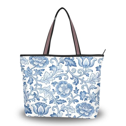 Sac fourre-tout de voyage en soie blanche motif vintage William Morris