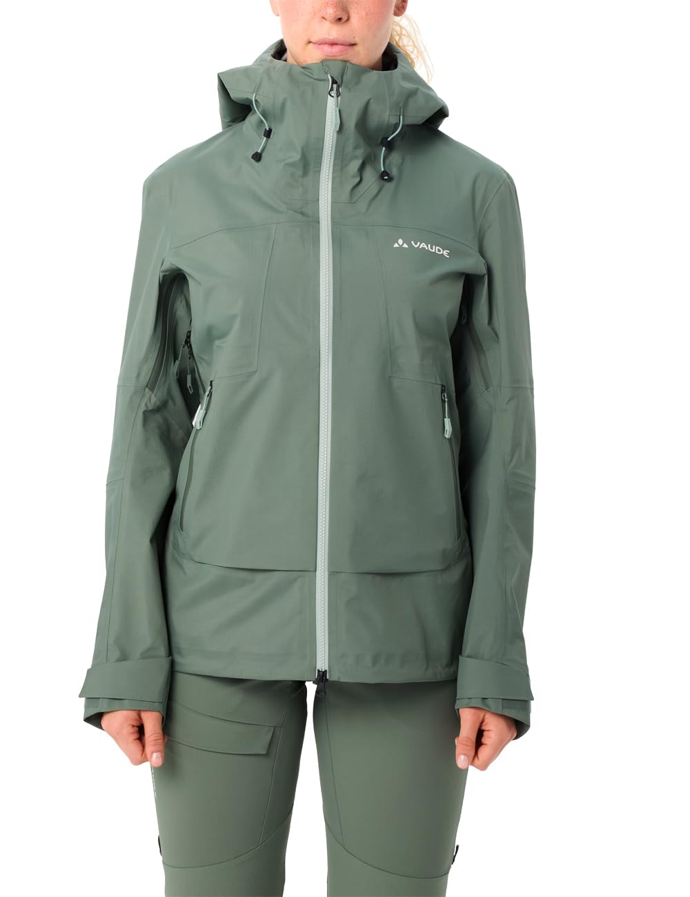 VAUDE Hardshelljacke für Alpinisten, klettergurt- und rucksackkompatibel