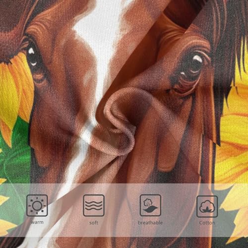 Cotton Girls Underwear Toddler Brown Horse Vibrant Sunflowers Little Girl Panties Fun Print Kids Briefs Undies 2t3