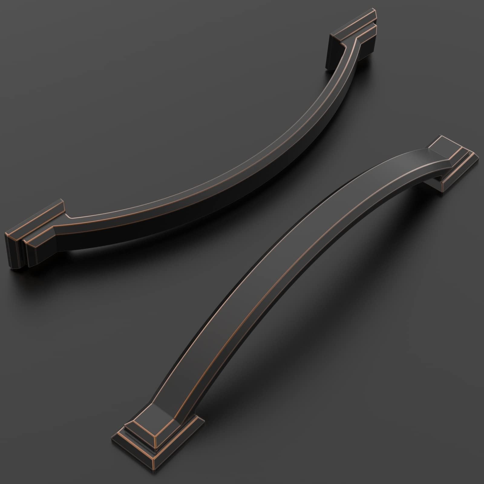 Amerdeco Paquete de 10 tiradores de bronce aceitado de 16 cm