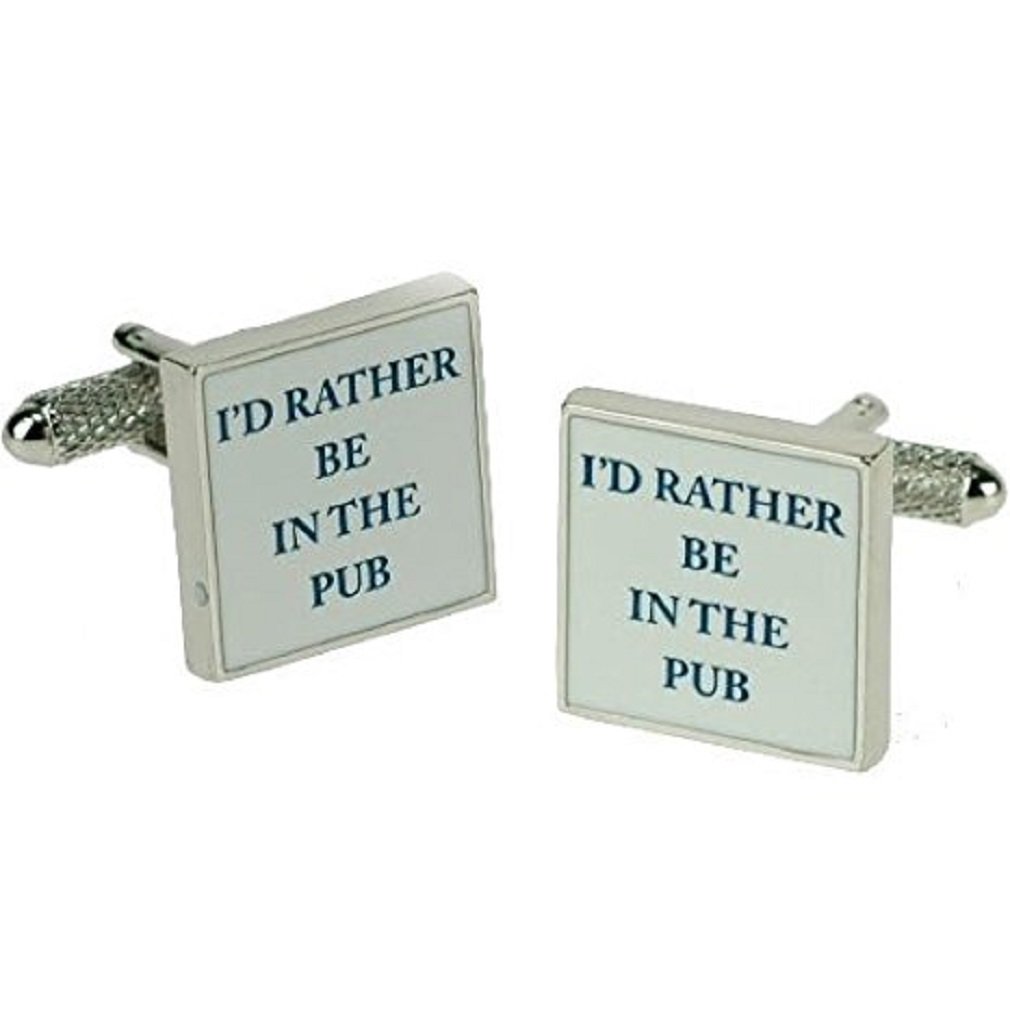 I'd Rather be in the Pub Cufflinks in Gift Box - Onyx-Art London CK601