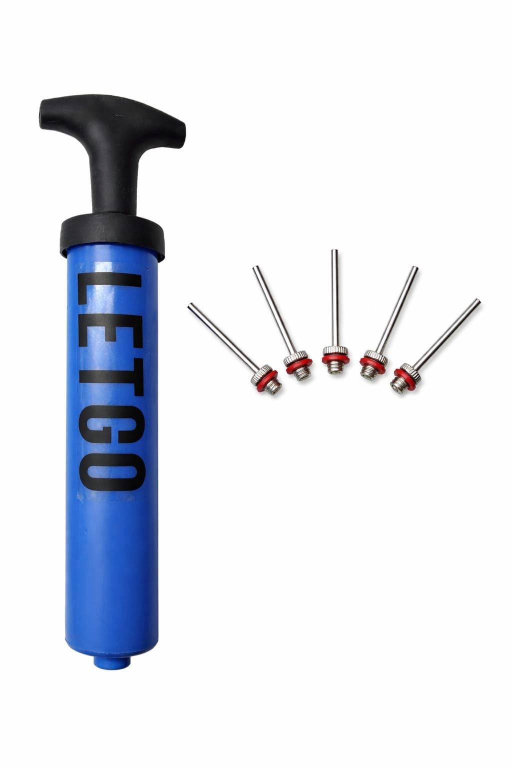 AIR Pump with 5 Needles, Blue, Manual Hand Pump for Sports Balls, Soccer Basketball Football Inflation-image-46