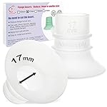 Nenesupply 2nd Generation 17mm Flange Inserts Compatible with 24mm Flange of Elvie Stride Spectra Momcozy Willow Reduce 24mm to 17mm Not Original Elvie Pump Parts