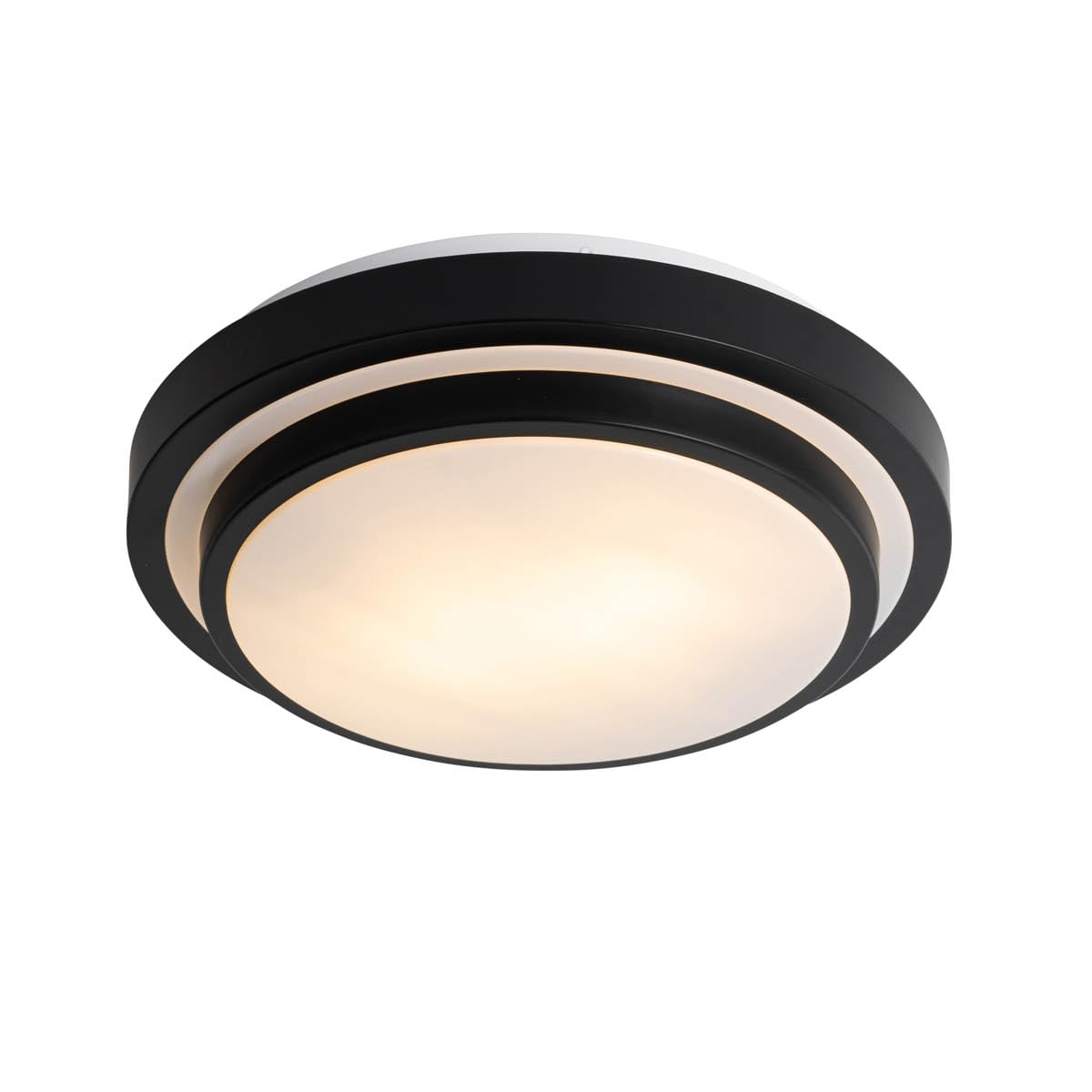 Qazqa walden - Lampada da soffitto Moderno - 2 luce - Ø 35 cm - Nero - Moderno - Illuminazione esterna