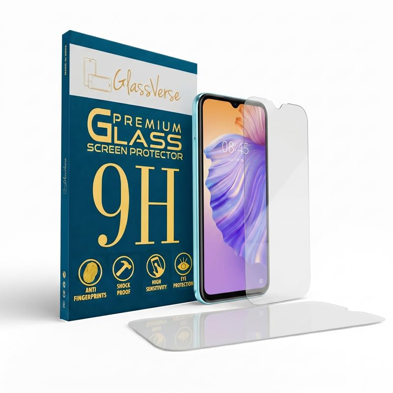 Image of GlassVerse 9H Tempered Glass For Tecno Spark 8T (Pack Of 2) with Free Installation Kit Full screen Coverage Free Replacement If Received Damaged - 6.6 inch