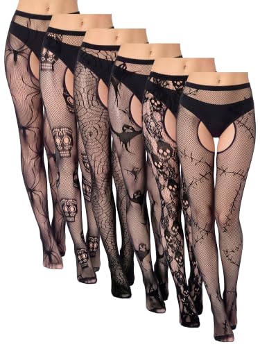 Image of Newcotte 6 Pair Halloween Fishnet Stocking for Women