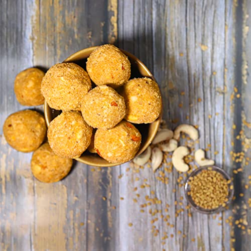 Image of Maa Mitahara Post Pregnancy Laddu | Dana Methi & Dry Fruits | Traditional Energy & Nutrition for New Mothers | Lactation Support & Recovery (500g, Dana Methi)