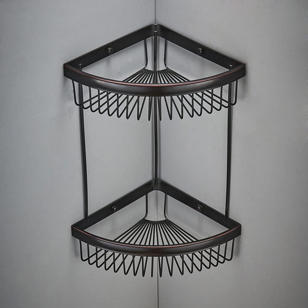 TXGJWRA Corner Shower Shelf Shower Wall Caddy Bathroom Shelf Organiser 2 Tier Corner Shelves Brass Shower Rack Shampoo