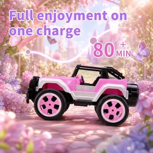 Carox Rosa RC Monstertruck Allrad für Mädchen mit LED für Mädchen – Ansicht 4