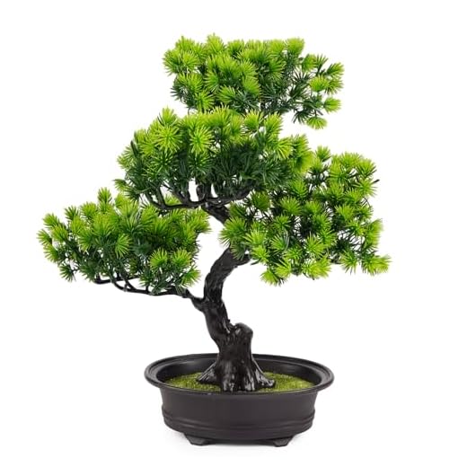 AIBAOBAO Bonsai Artificiale Realistico, 34x28 cm, Bonsai Finto,Pianta Finta da Interno, Albero Artificiale Piantina Finta Decorativa, per Tavolo Scrivania Soggiorno Mensole Balcone Ufficio
