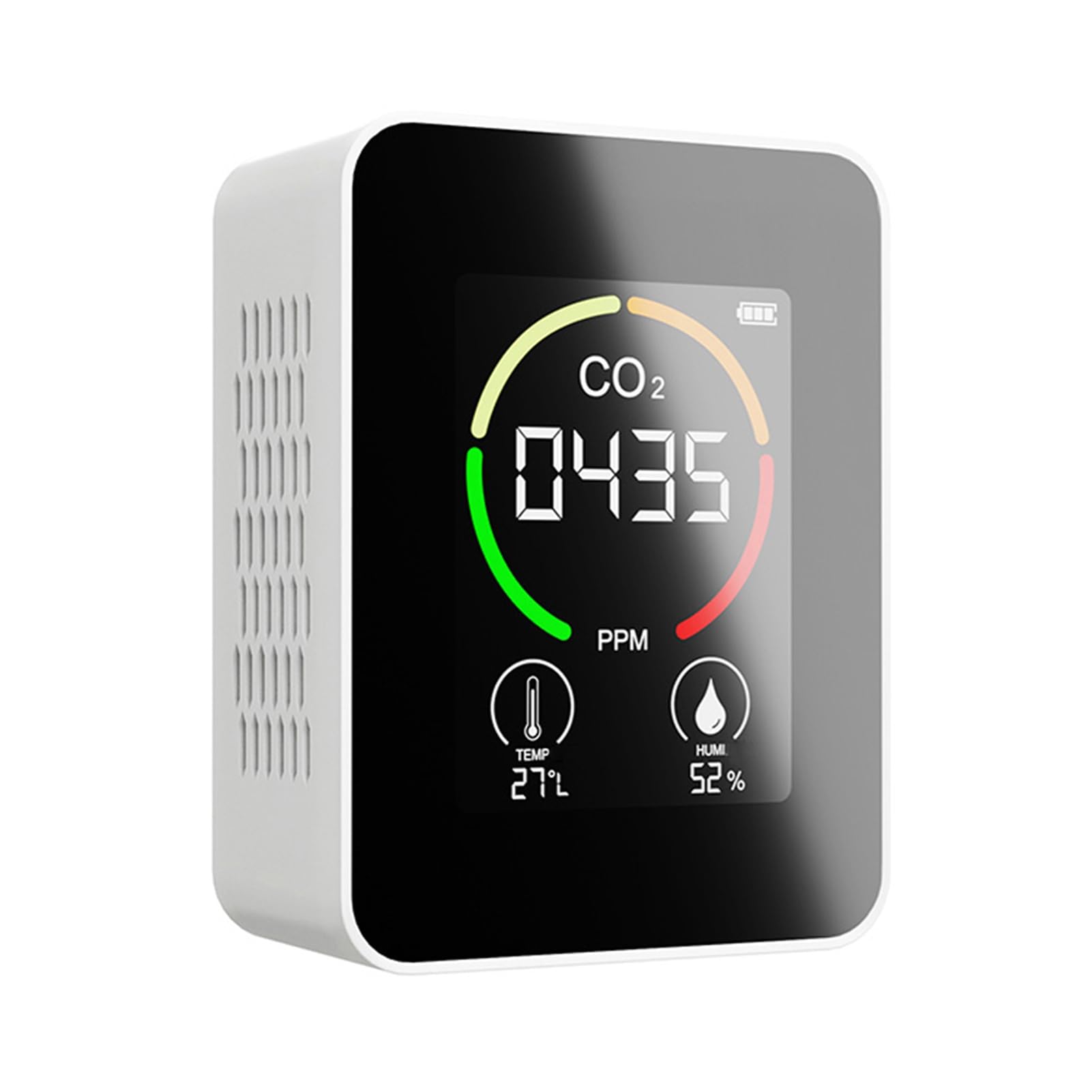 Moniteur de qualité de l'air – Détecteur de radon à grand écran LCD pour une utilisation en intérieur avec système intuitif à code couleur – Idéal pour les serres, la production agricole et les