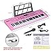 Hricane Piano Keyboard, 61 Keys Beginner Electronic Keyboard Portable Digital Music Keyboard, Early Education Music Instrument with Microphone & Music Sheet Stand