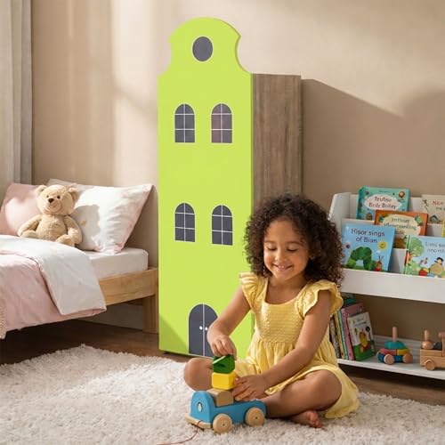 Image of Alex Daisy Holland Storage Cabinet Wardrobe Bookshelf for Kids Boys & Girls | Chemical-Free Soft-Close Scratch-Resistant Engineered Wood | Adjustable Shelves | Year Warranty (Green)