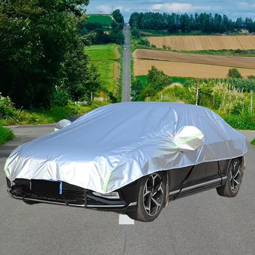 車 カバー サンシェード に適用 ポルシェカイエン958型平成22年3~平成30年 車カバー 凍結/日焼け/落ち葉防止 雹対策 防風ロープ付き 破れにくい 反射テープ付き 四季兼用 薄い 厚い カー用品 1個入り(銀,厚い)