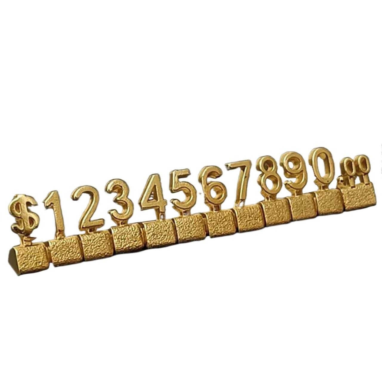 4sets Oro 3D Combinato Prezzo Tag 12 Pz/set Regolabile Numero Segni Cubo Dollaro Euro Valuta Simbolo Gioielleria Tag Digitali