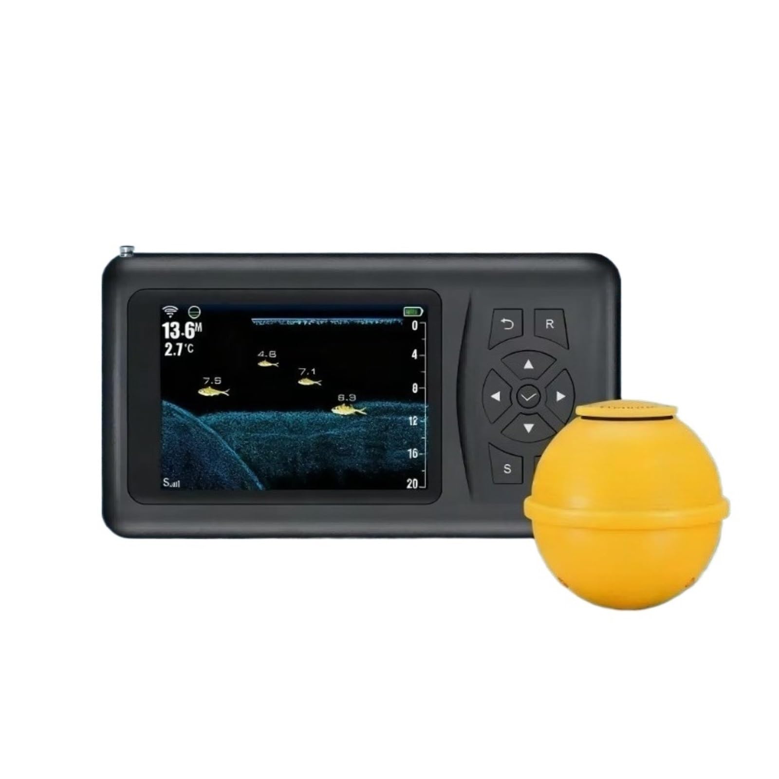 3D Wireless Fish Finder Tragbarer Sonar-Bass-Locator mit Farbdisplay,High-Definition