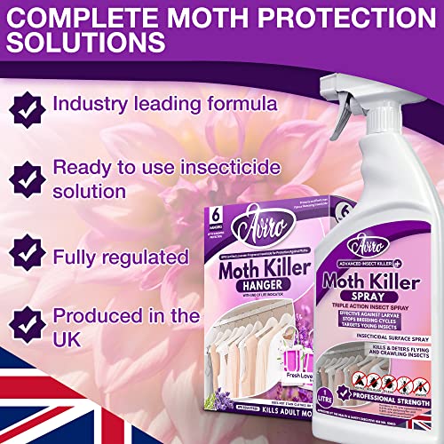 Aviro Moth Killer Spray (1 Litre) Fast Acting Moth Repellent Killer