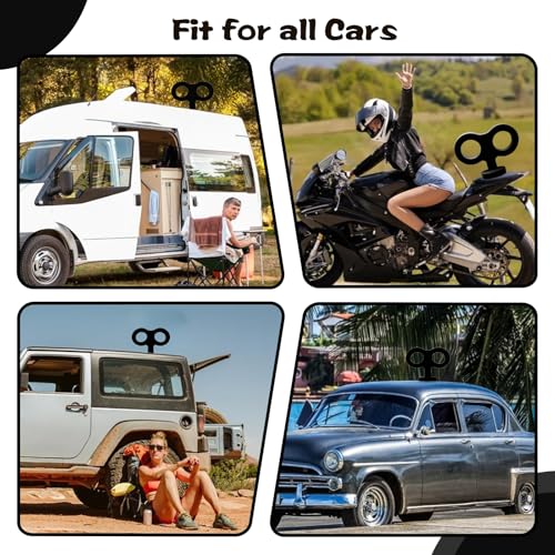 Image of 3D Car Wind Up Key, Cute Clockwork Wind Up Key for Back of Car Roof Decoration (Black)