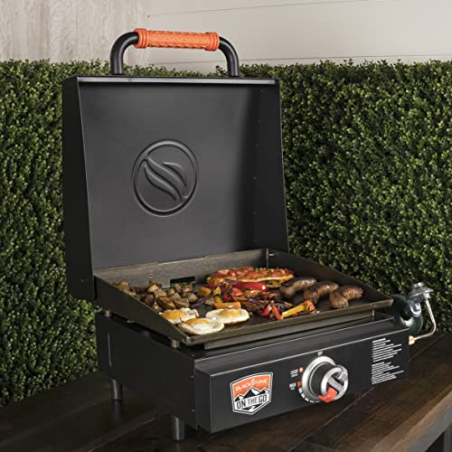 image for 17 Inch Blackstone Griddle with Lid, Nonstick Tabletop Gas Griddle Out