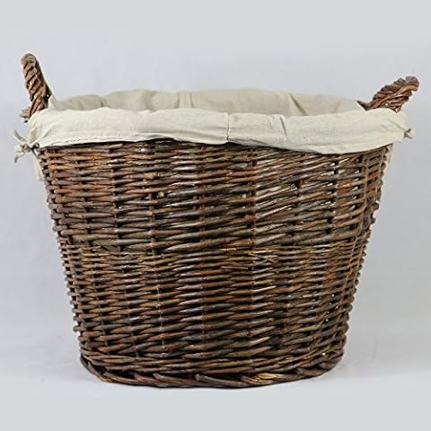 Inglenook Wicker Log Basket with Lining Cover