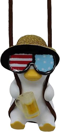 Adorno colgante de pato oscilante para automóvil, accesorios para colgar en el espejo, accesorios para colgar en el espejo retrovisor, juego de