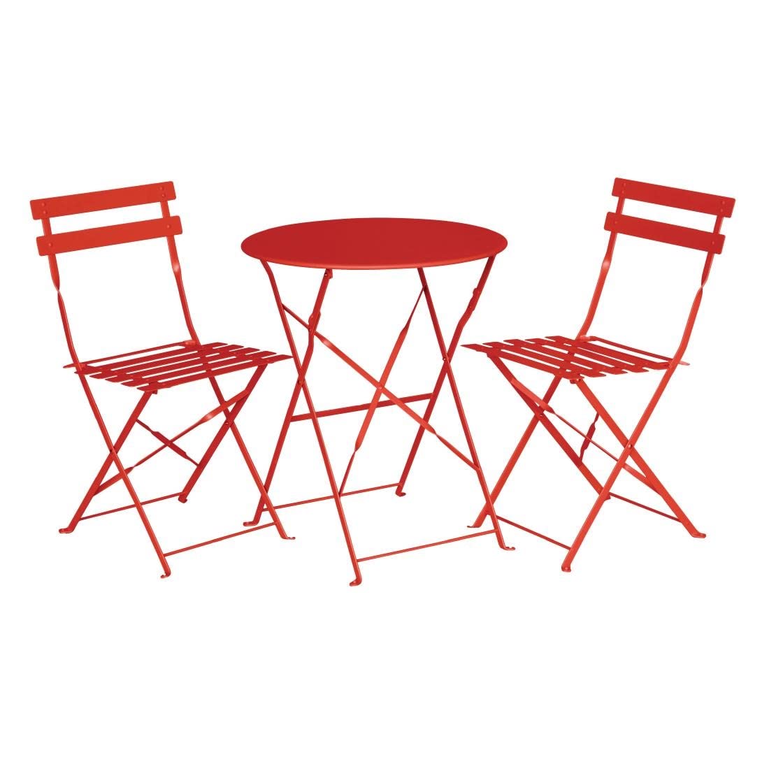 Bolero klappbare Terrassenstühle Stahl rot, 800(H) x 387(W) x 471(D)mm