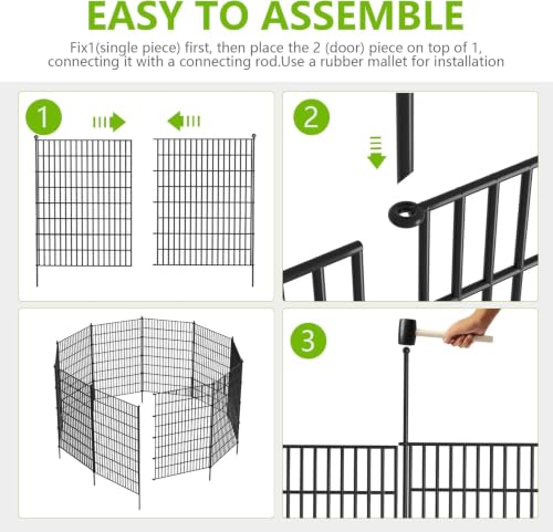 Image of Toolterritary 15 Panels No Dig Garden Fence, 40 in(H) X 36.3 ft(L) | Metal Fence Panels, Thickened Rustproof Garden Fencing, Animal Barrier Fence for for Dogs, Rabbits, Landscape, Patio