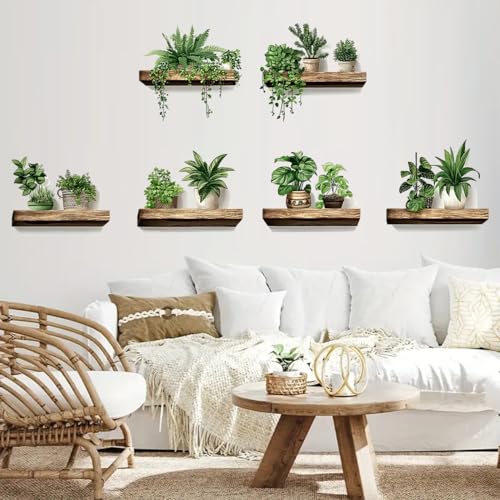 Set 6 Vinilos Decorativos Plantas Verdes 3D miniatura 2